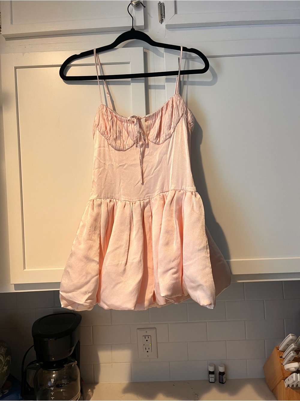 Maison Amory light pink mini bubble dress